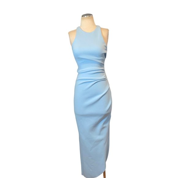 MISHA X REVOLVE Ida Dress in Powder Blue 2 New Womens Sheath Midi Cocktail - Picture 4 of 11
